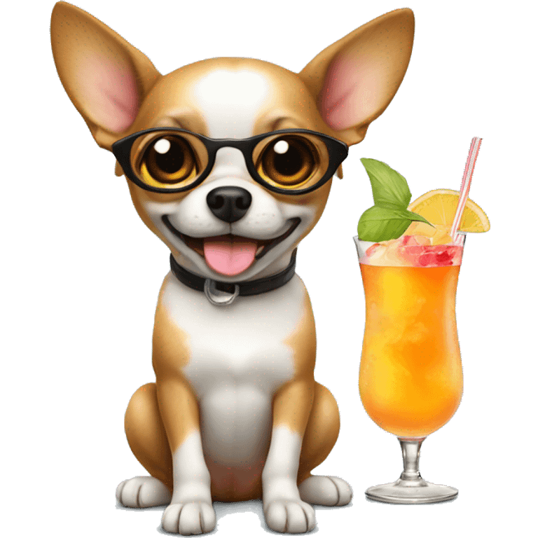 Chiwawa with cocktail  emoji