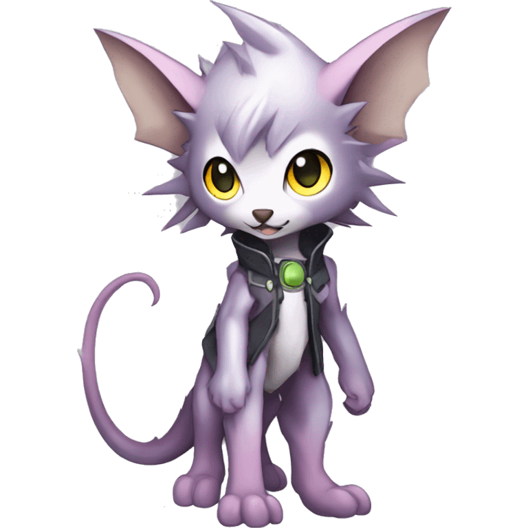 cute cool edgy sharp eldritch ethereal futuristic punk Digimon-Fakemon-animal full body emoji