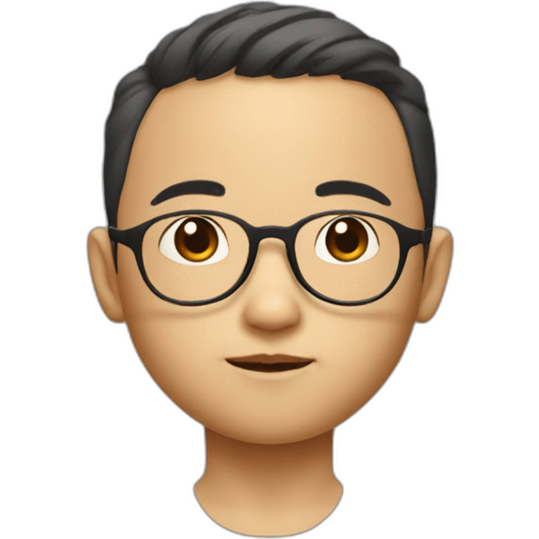 Little chinese boy with glasses emoji