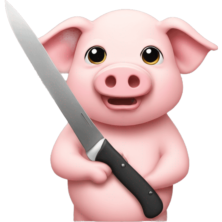 Pig holding a knife  emoji