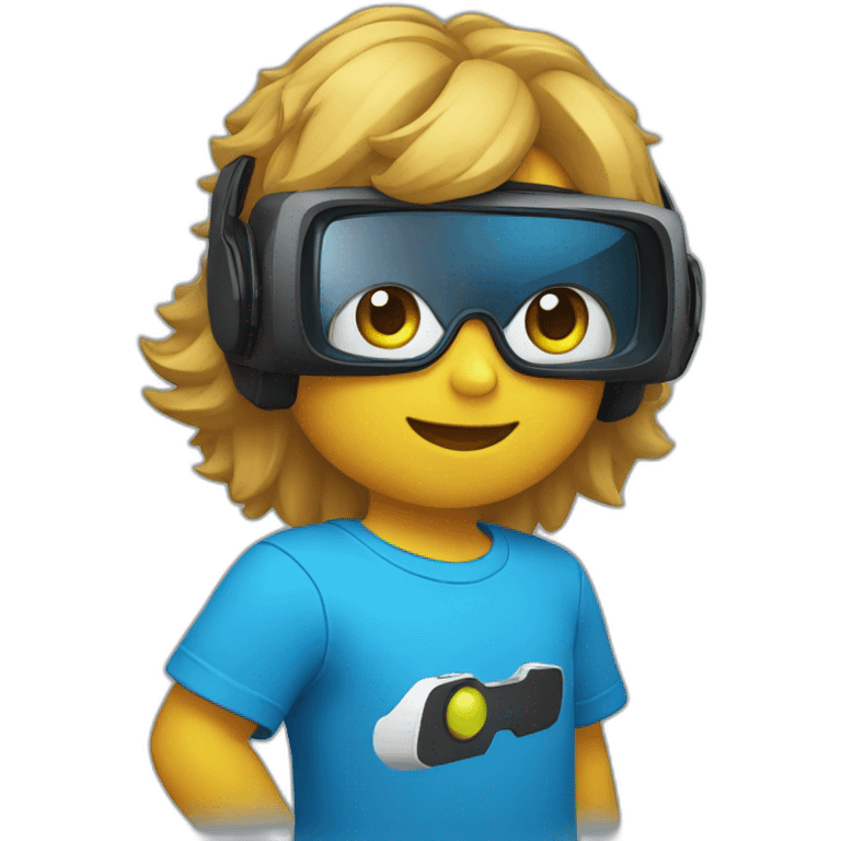 Vr player whit blue t-shirt emoji