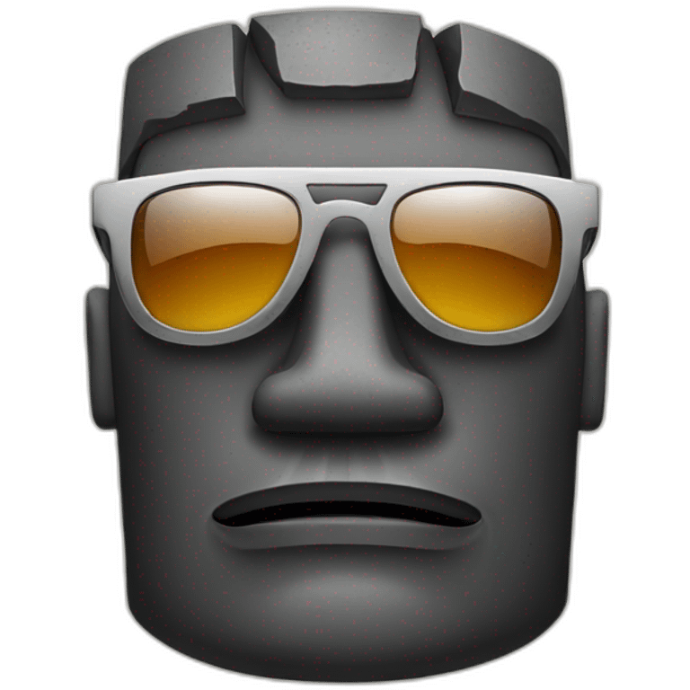 moai with sunglasses on emoji