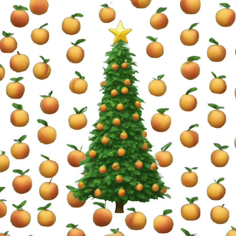 Christmas tree with a big peaches emoji