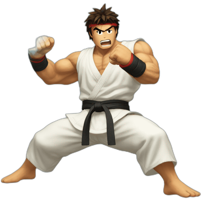 ryu performing hadoken emoji