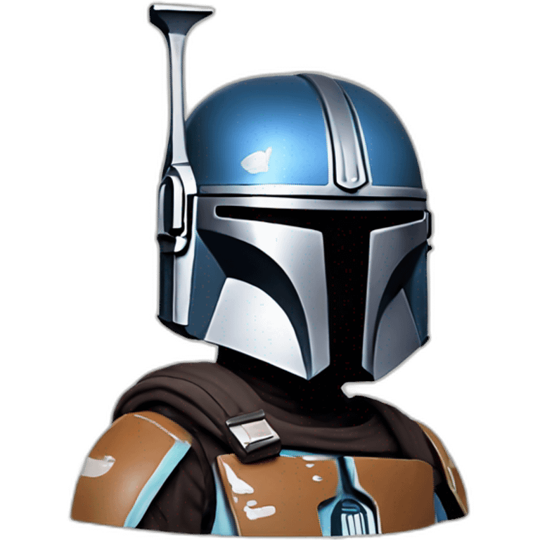 Mandalorian with blue stripe emoji