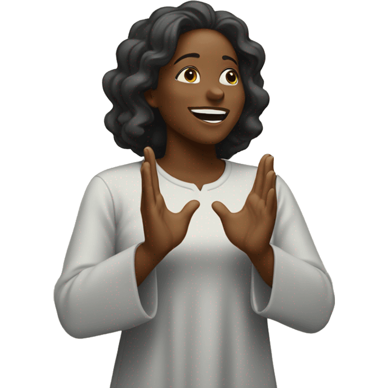 Black woman praising God emoji