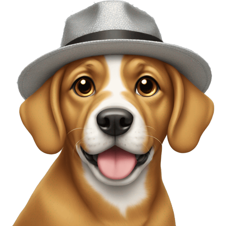 Dog wearing a hat emoji