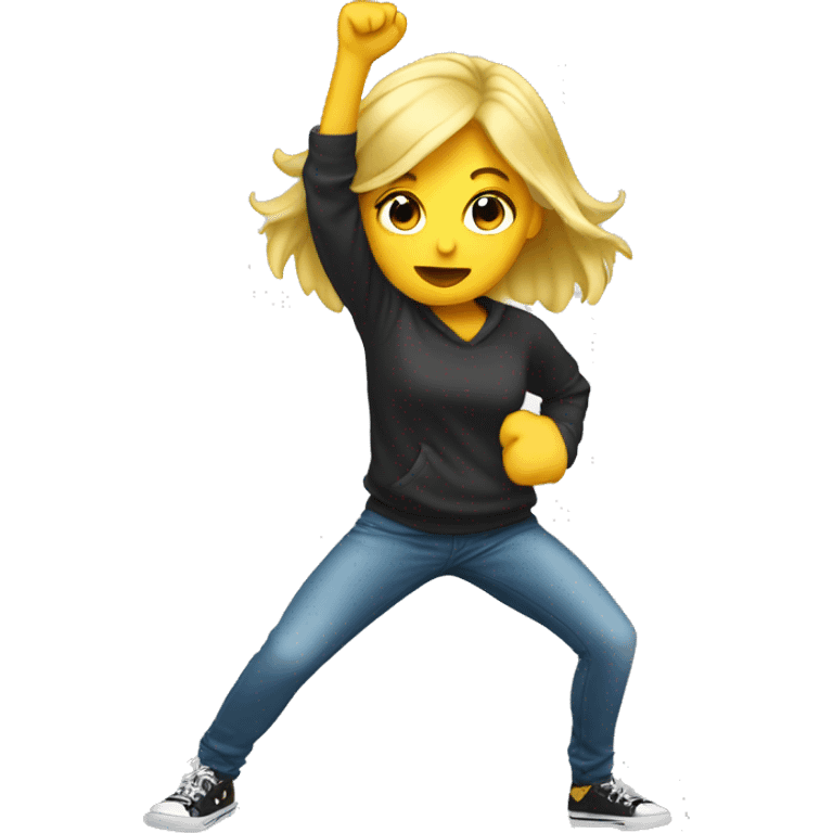 blonde girl dabbing emoji