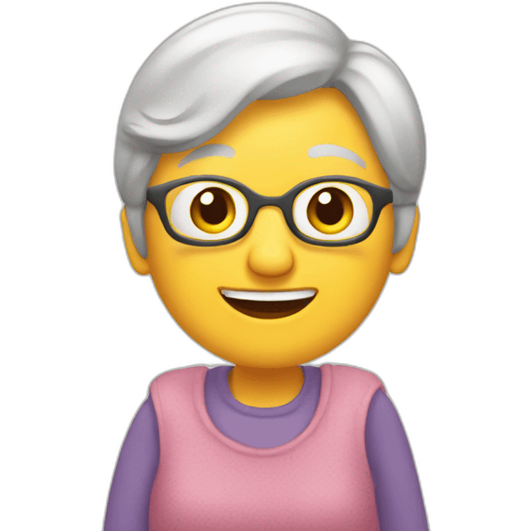 Gramma telling a story for the kids emoji