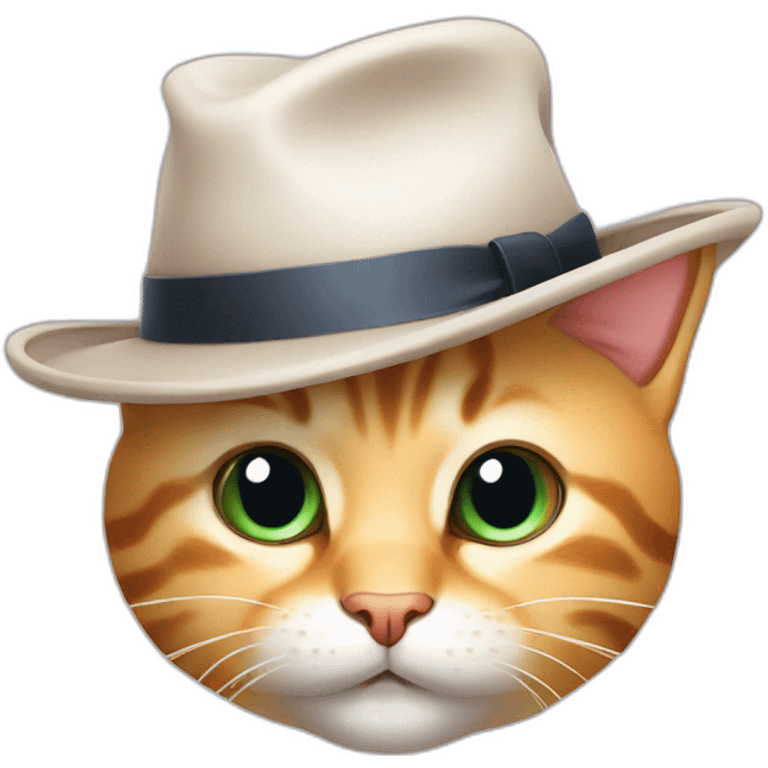 cute cat whit hat emoji