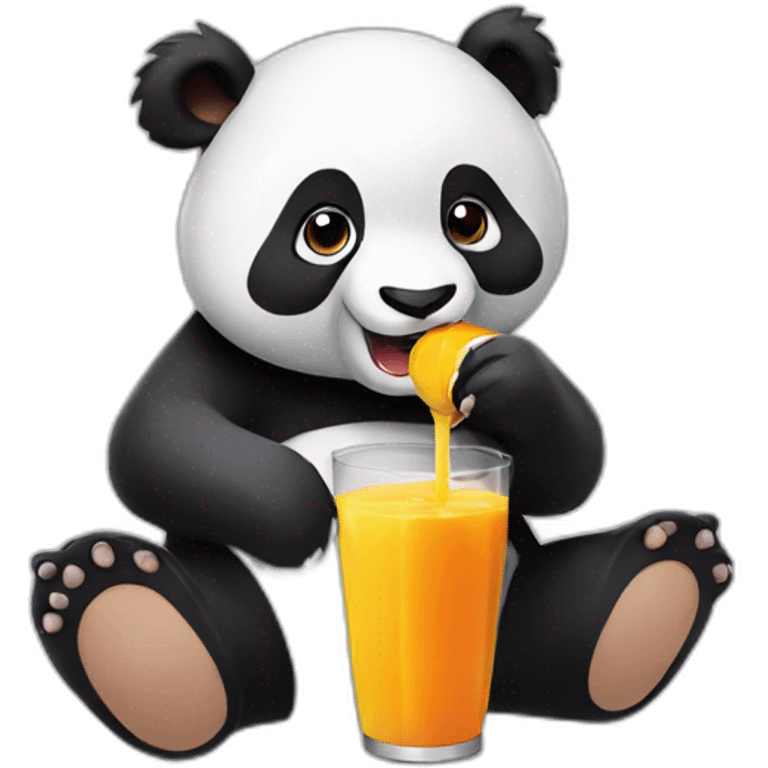 Panda drinking a juice box emoji