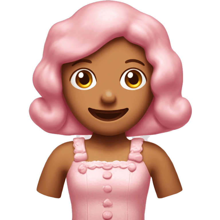 pastel pink gingerbread girl realistic with light bread  emoji