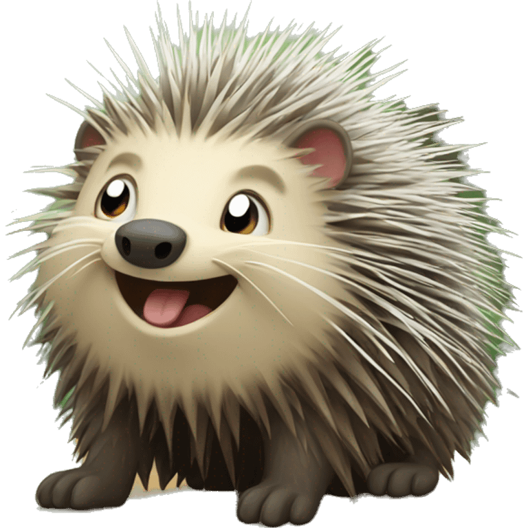 Happy porcupine emoji