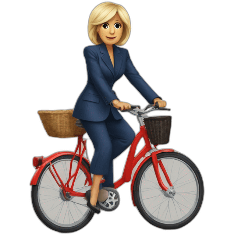 Brigitte Macron sur un vélo emoji