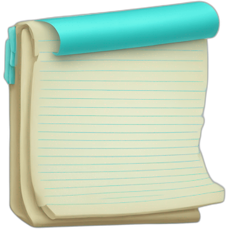 closed cyan notepad emoji