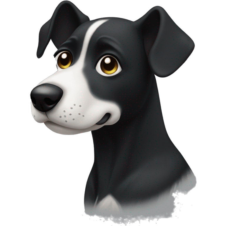 Black dog with white strip down the nose emoji