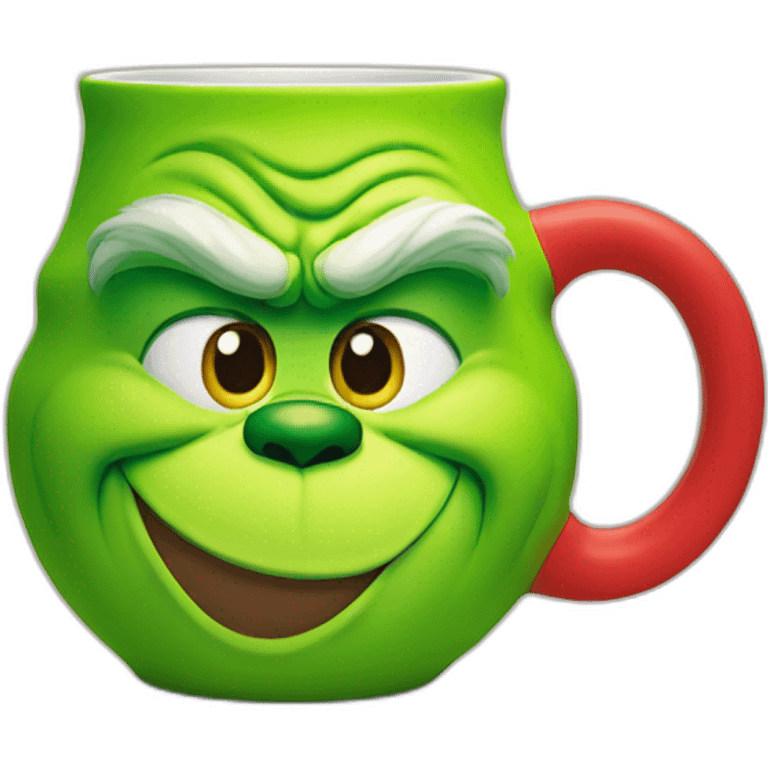 Grinch face shaped mug emoji