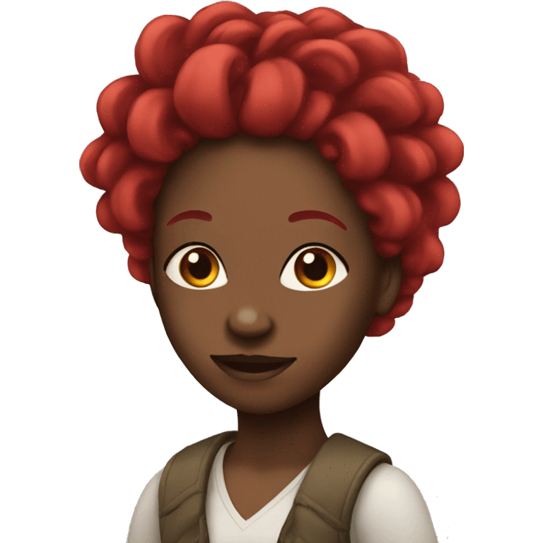 Black girl with red dreadlocks  emoji