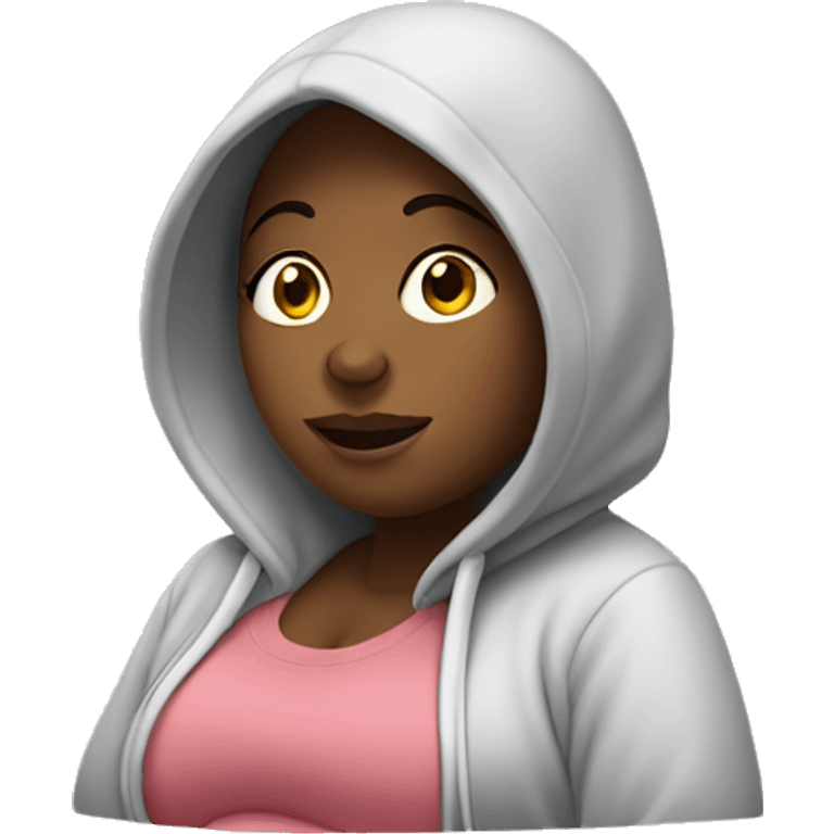 pregnant woman in a hoodie emoji