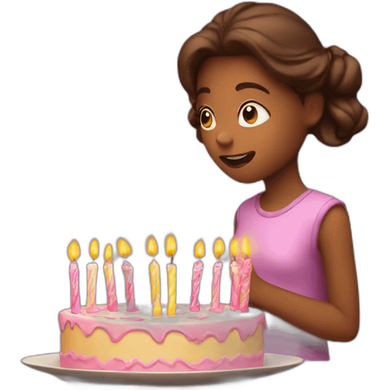 girl blowing out candles emoji