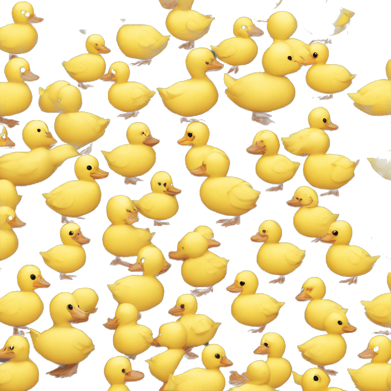 Little ducklings following their mother duck in a line emoji