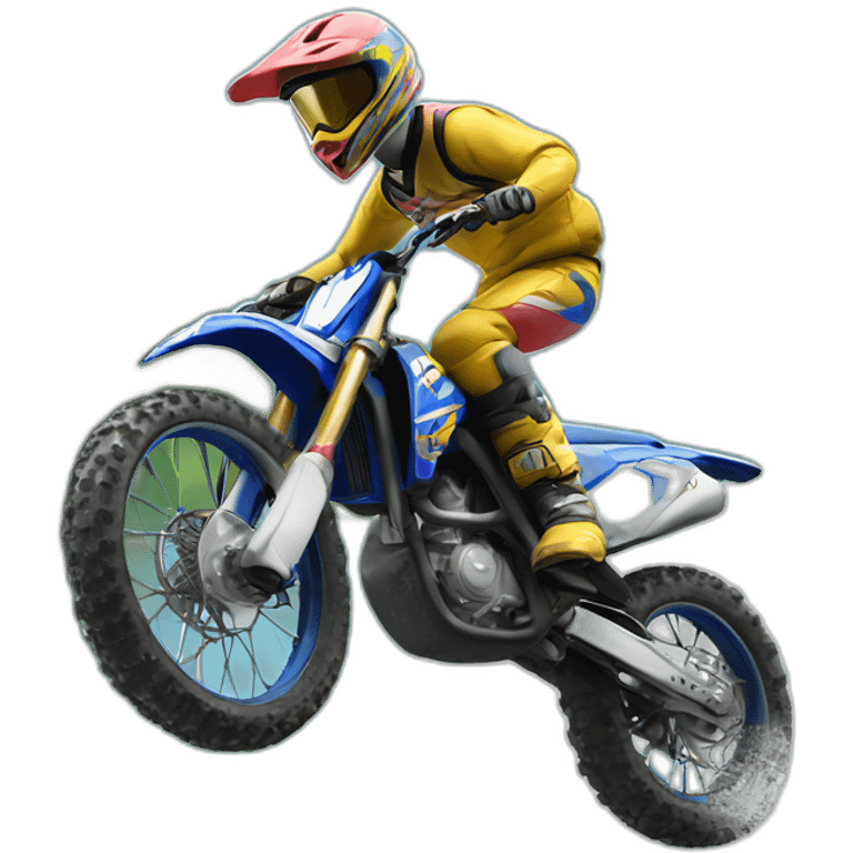 Motocross bike jumping over lake emoji