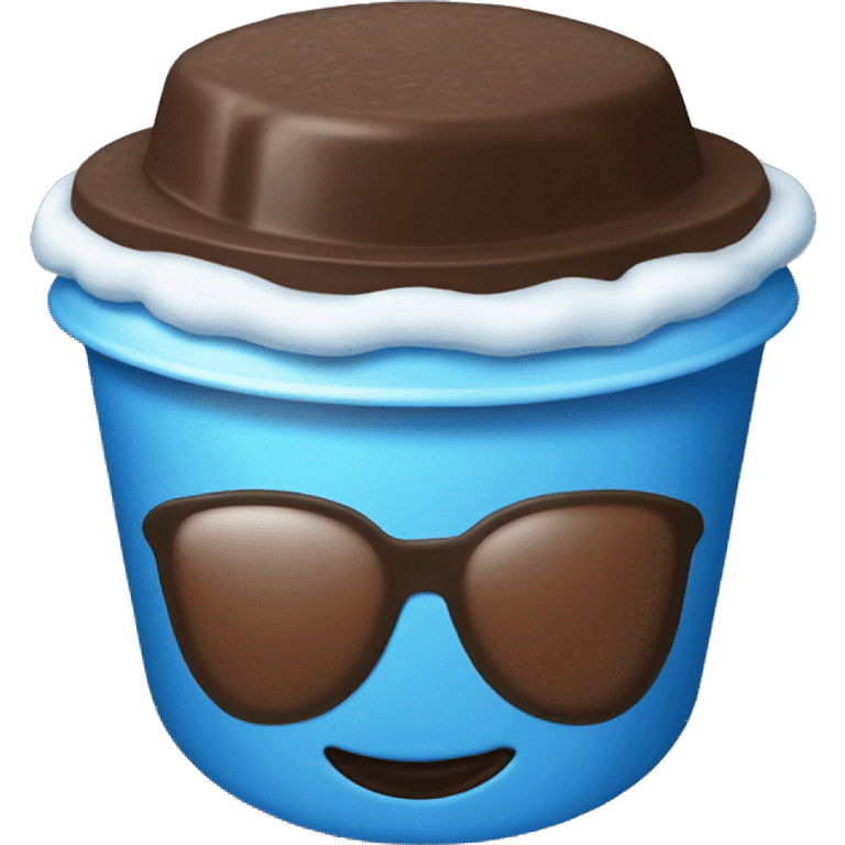 A cap of cocoa to go with a blue snowflake on top emoji