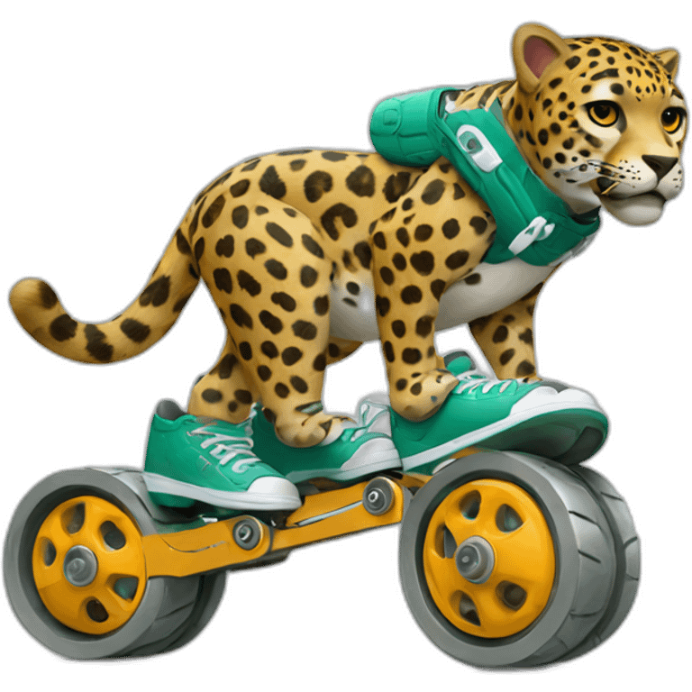 Jaguar wearing roller blades emoji