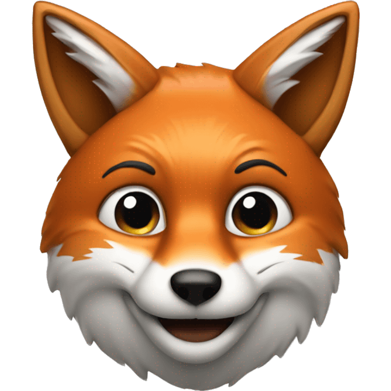 A fox emojie, with the style of Apple and who look like a cyberhacker emoji