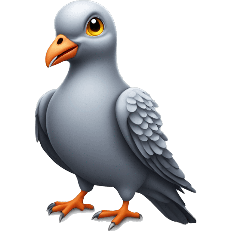 Pigeon holding gun emoji