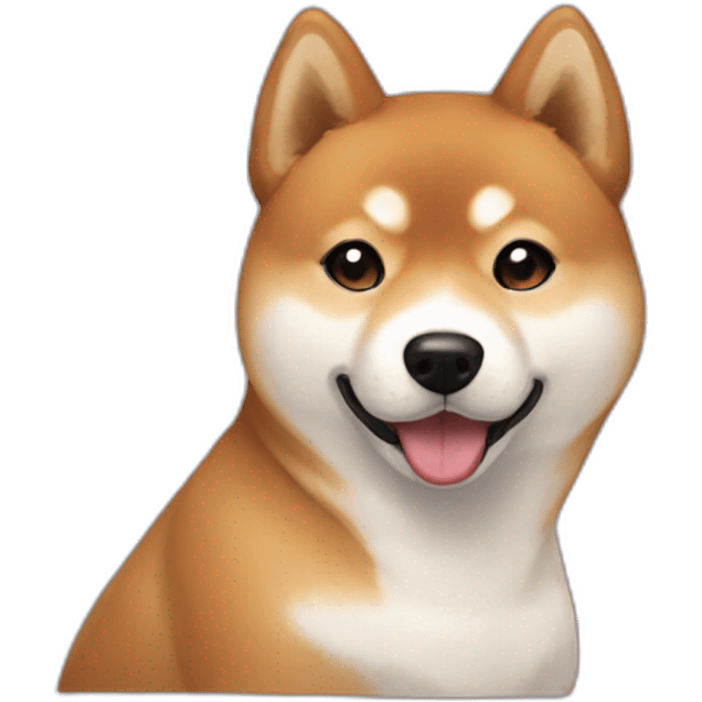 Cute Shiba-dog with her mistress, a woman with brown and curly hair emoji