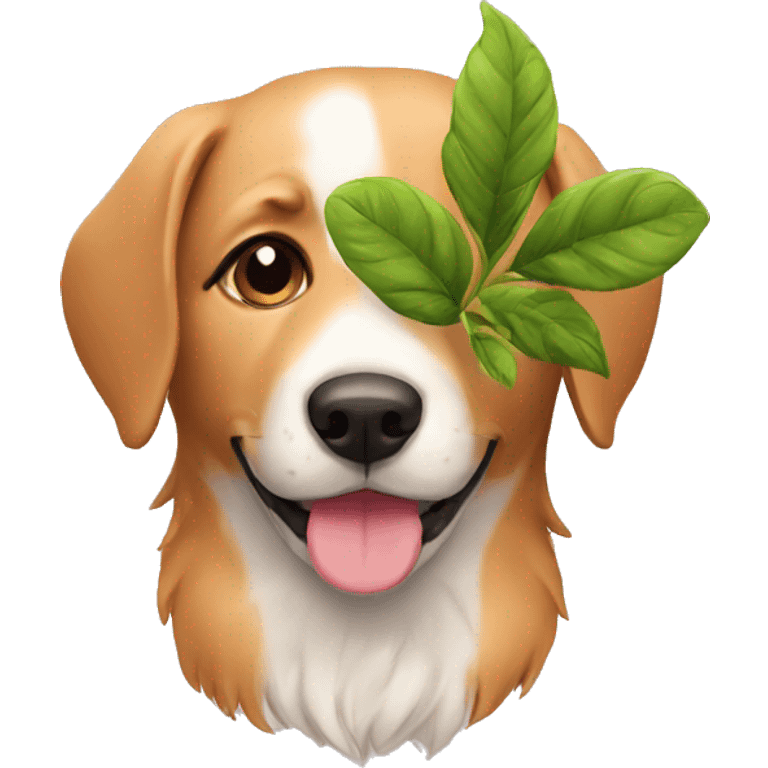 Dog with plant emoji