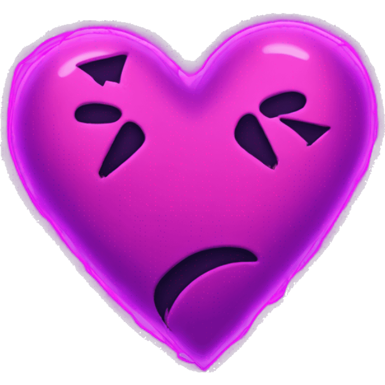 neon broken heart emoji