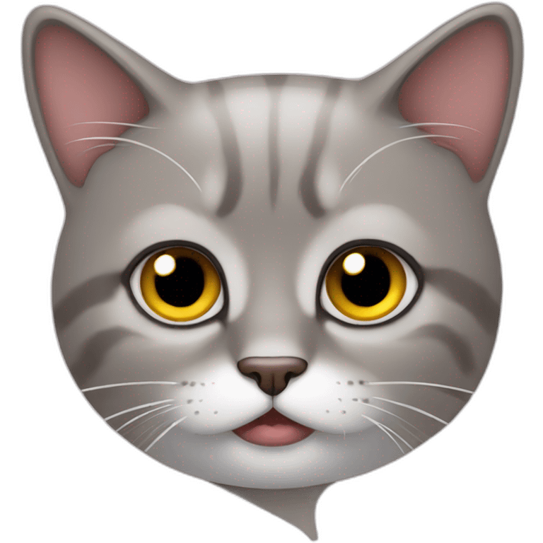 un chat triste qui fait un coeur emoji