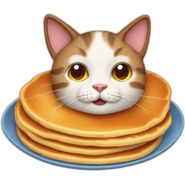 Cat with pancakes emoji