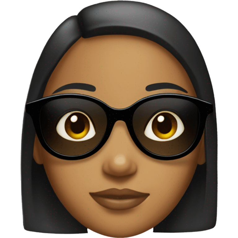 Tan girl with black girl shades on emoji