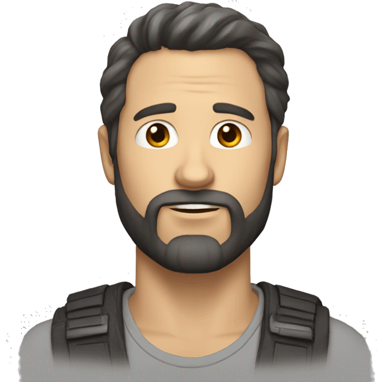 white man, dark hair and beard (40 year old) emoji