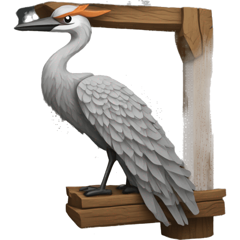 medieval wooden crane into stone quary emoji