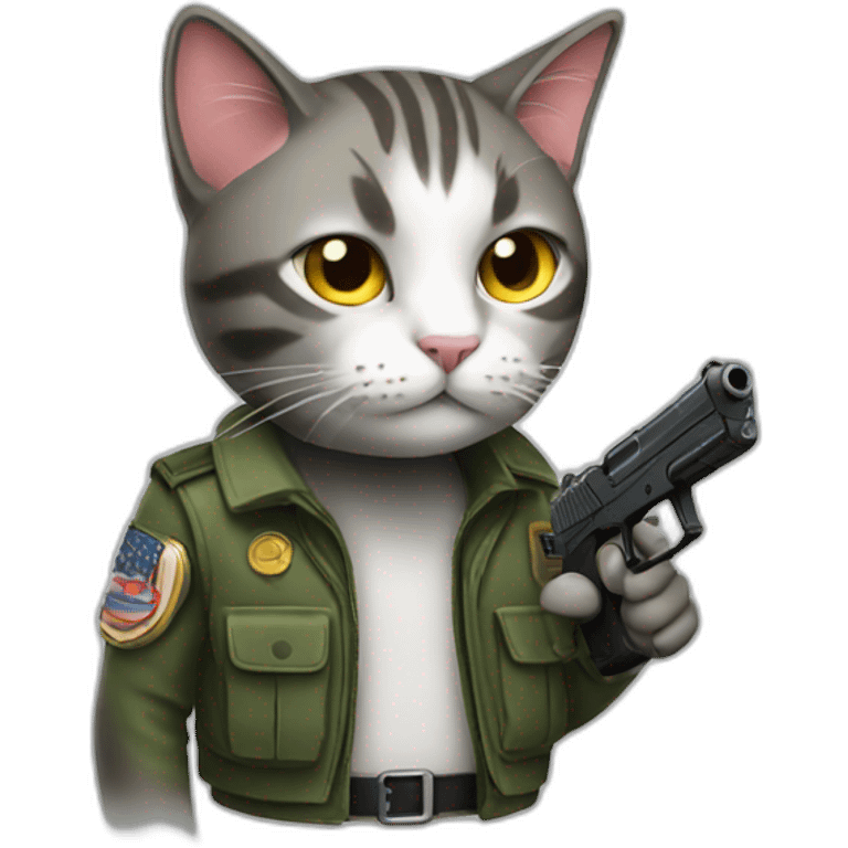 CAT  with a gun emoji emoji