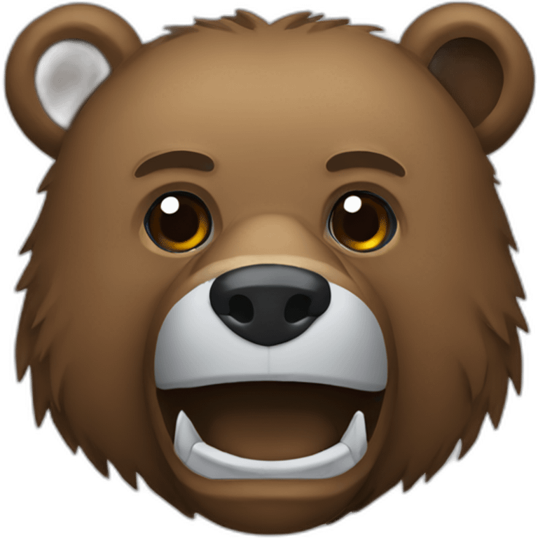 Grizzly head hokey mask emoji