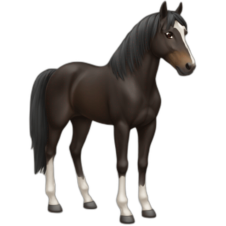 Pur race Español noir cheval emoji