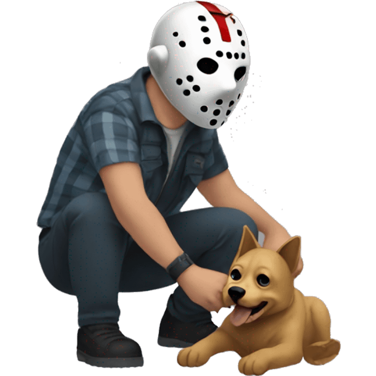 Jason voorhees playing with his dog emoji