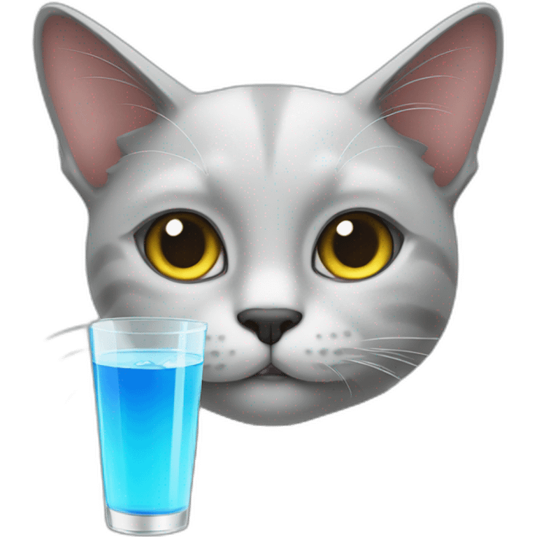 The cat drinks vodka emoji