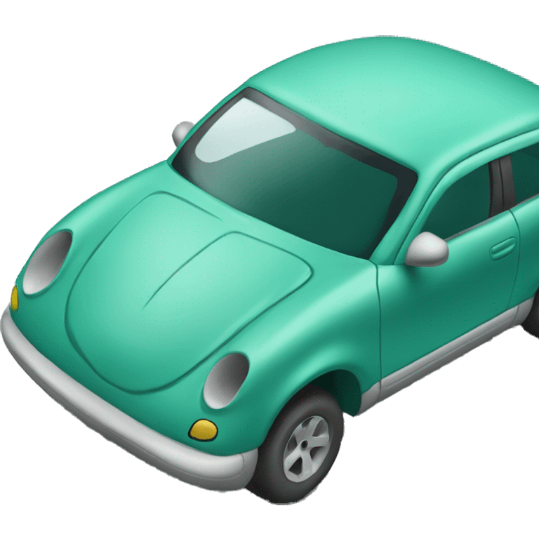 Teal turtle in a car emoji