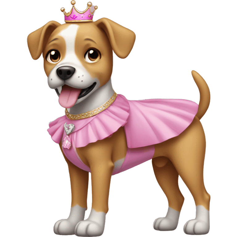 Dog wearing a pink princess dress emoji