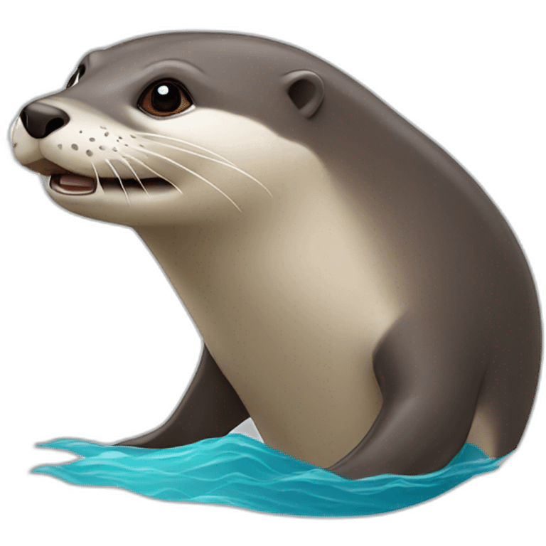 Loutre sur dophin emoji