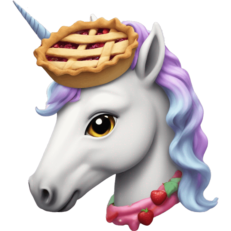 unicorn eating a pie emoji