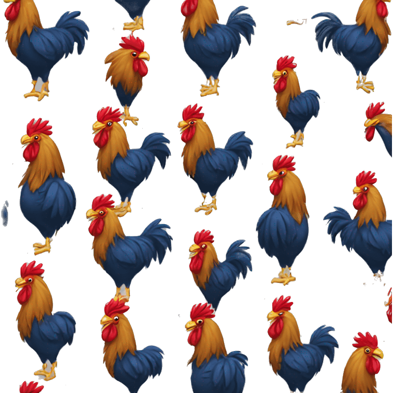 A rooster wearing Varsity jacket emoji