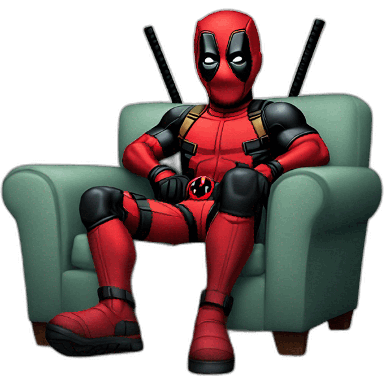 Deadpool's watching TV emoji