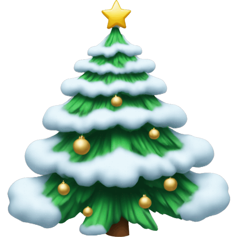 Christmas tree with snow on emoji